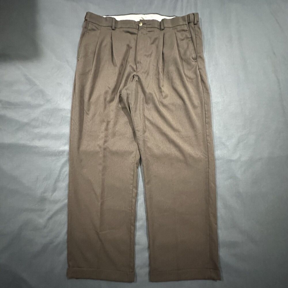 Vintage LL Bean Double Pleated Trousers Mens 40 Cuffed Chino Dress Y2K 2000s